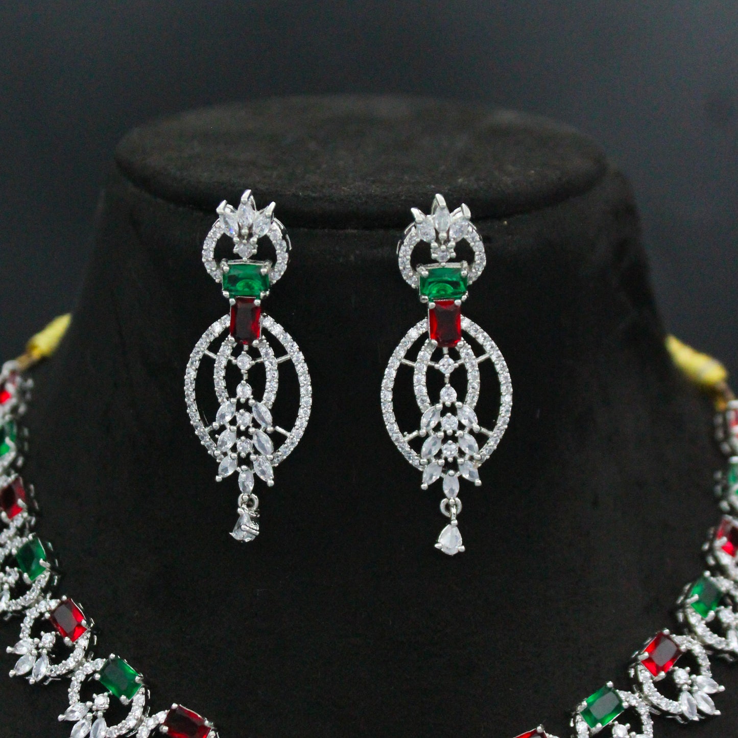 Platinum Multicolour Single-Line Necklace SP-16469