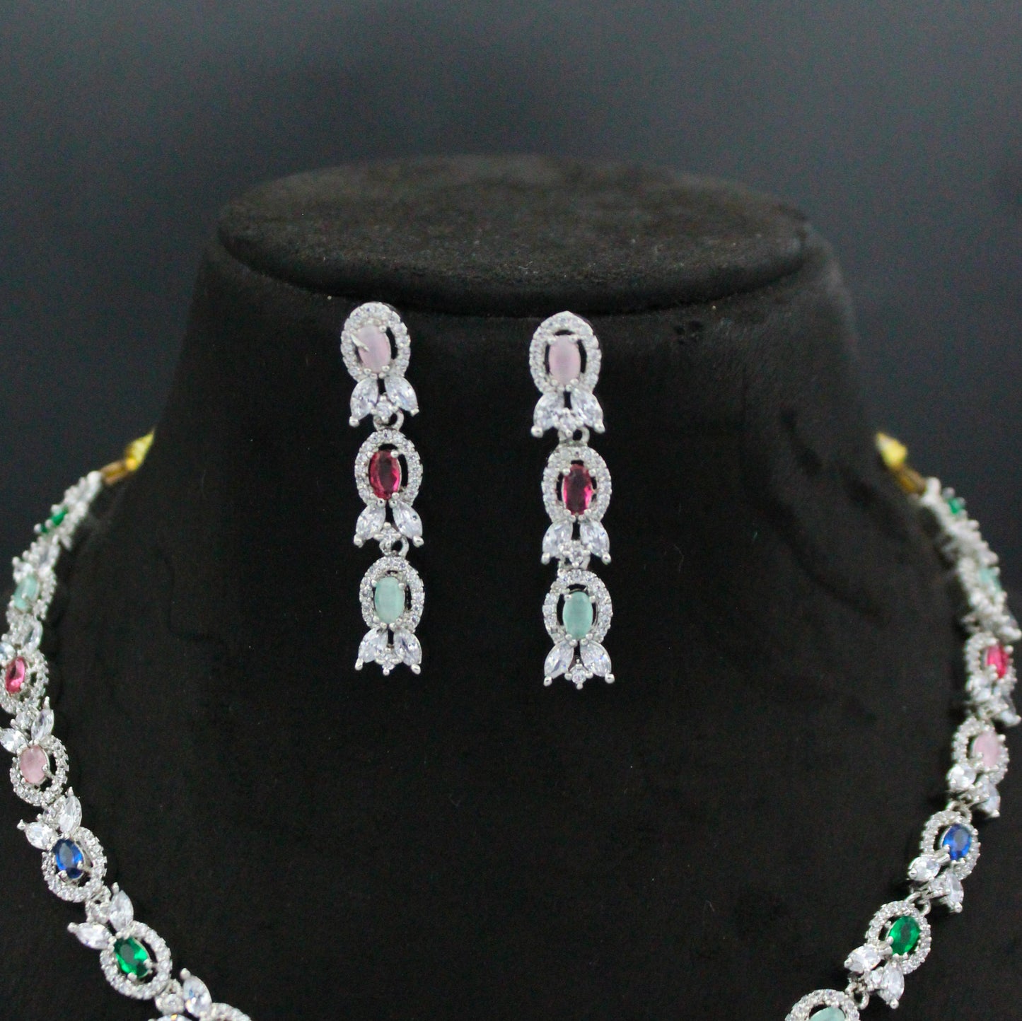 Platinum Multicolour Necklace Set SP-16231