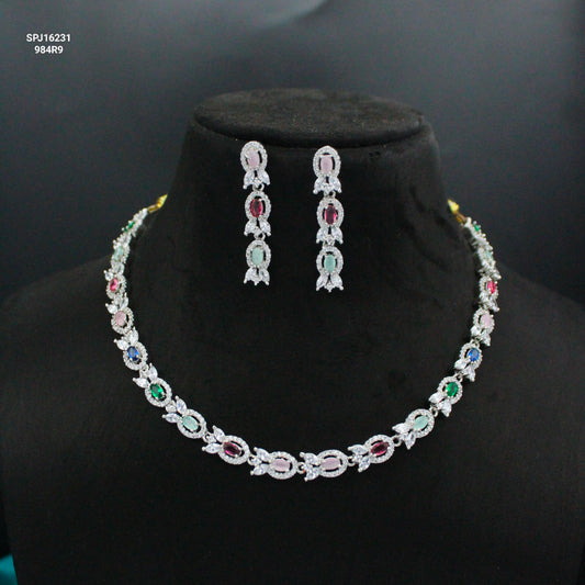 Platinum Multicolour Necklace Set SP-16231