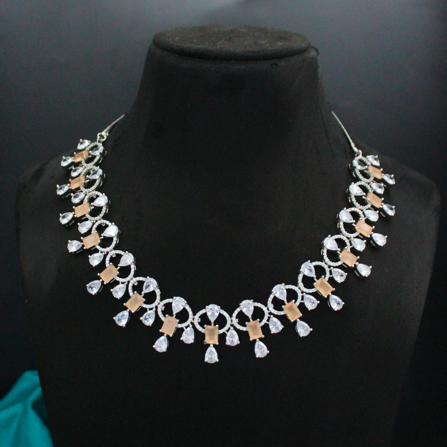 Platinum Stone Necklace Set SP-16210