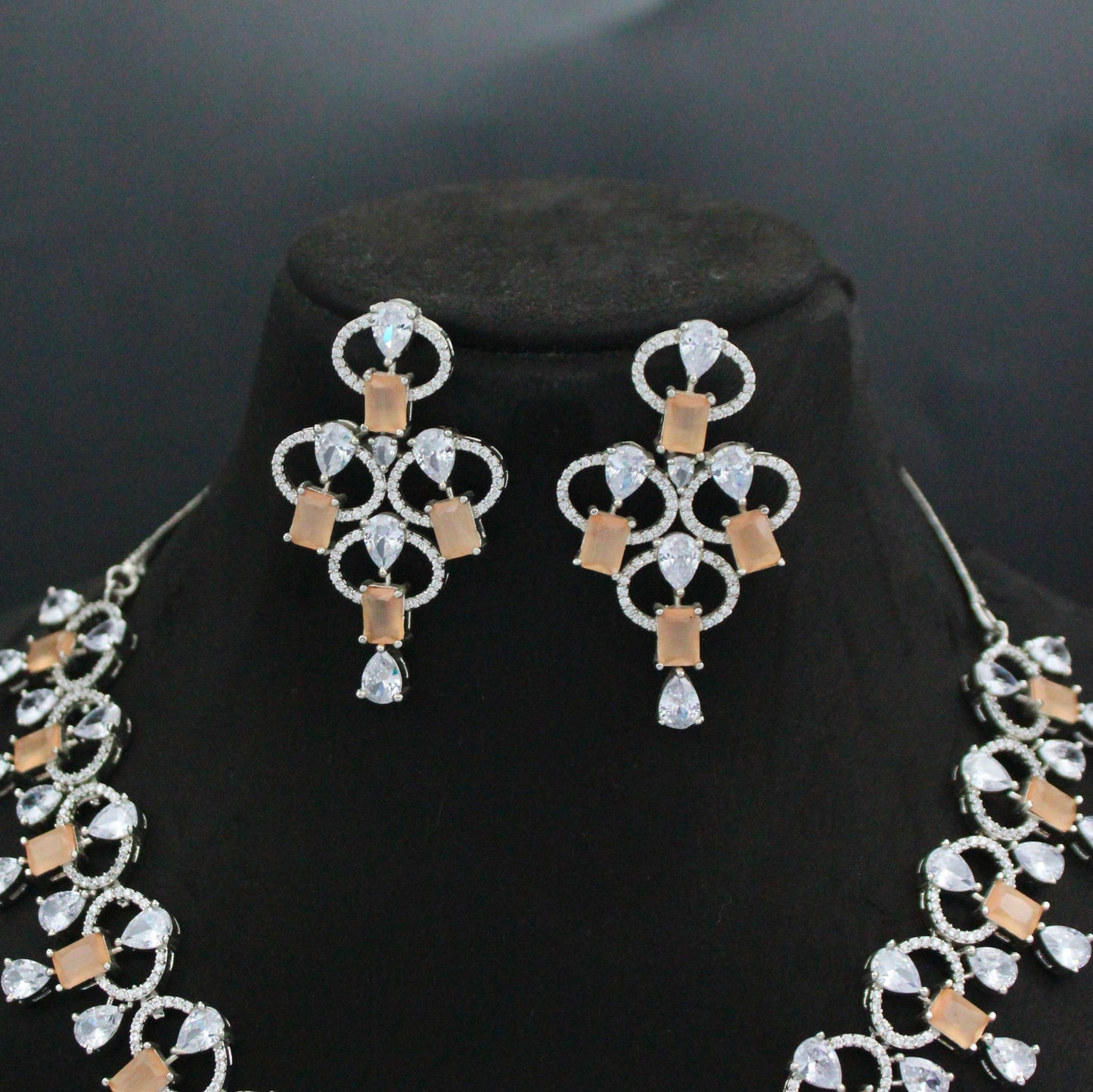 Platinum Stone Necklace Set SP-16210