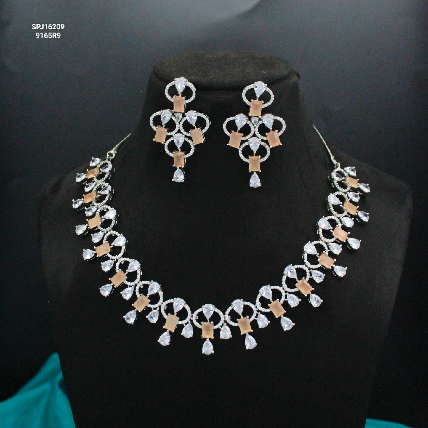 Platinum Stone Necklace Set SP-16210