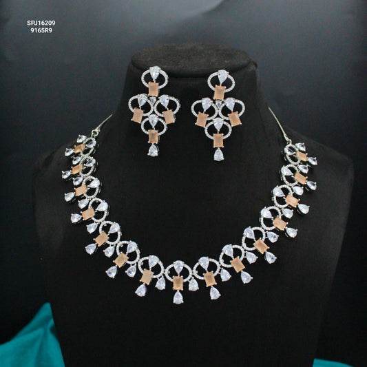 Platinum Stone Necklace Set SP-16210