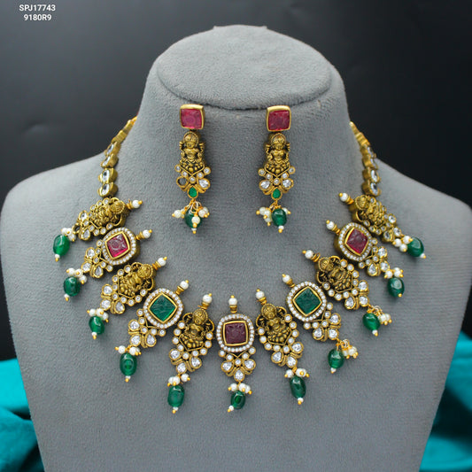 Victorian Mehandi Polish Multi Necklace Set