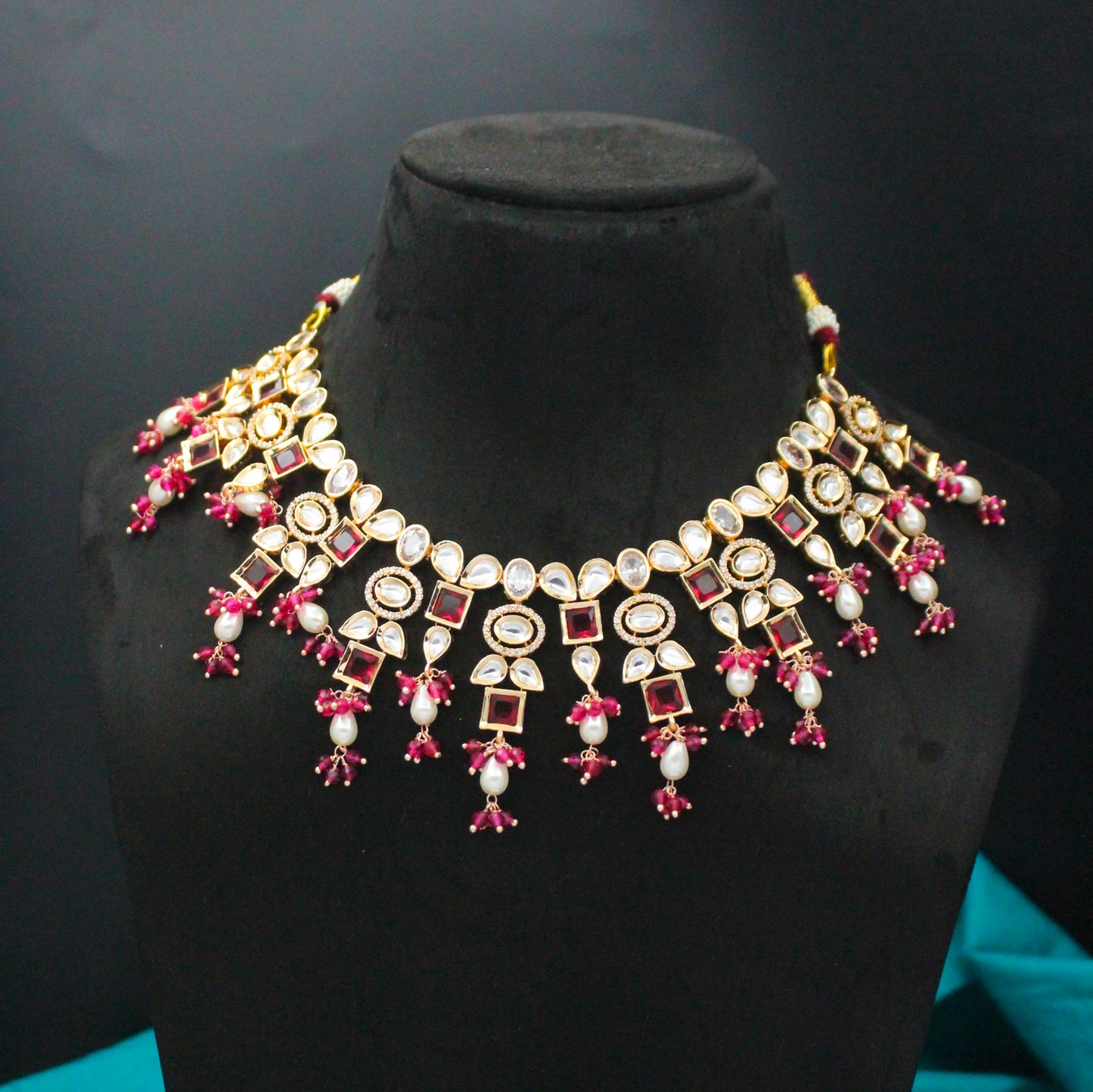 Rose Gold Neckset Set Red