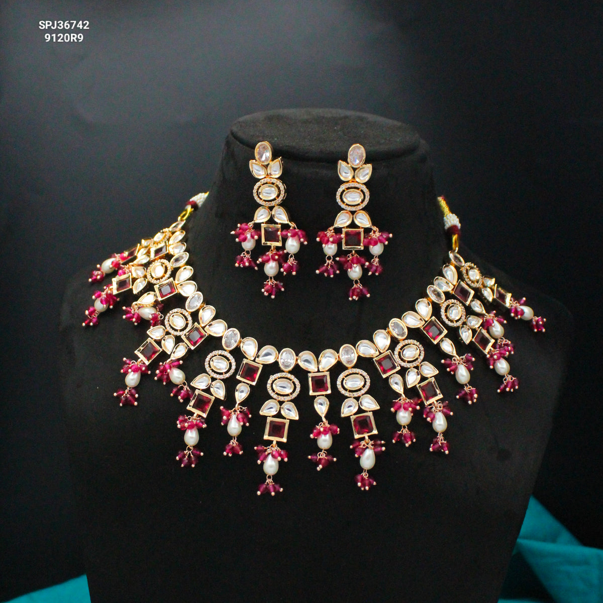 Rose Gold Neckset Set Red