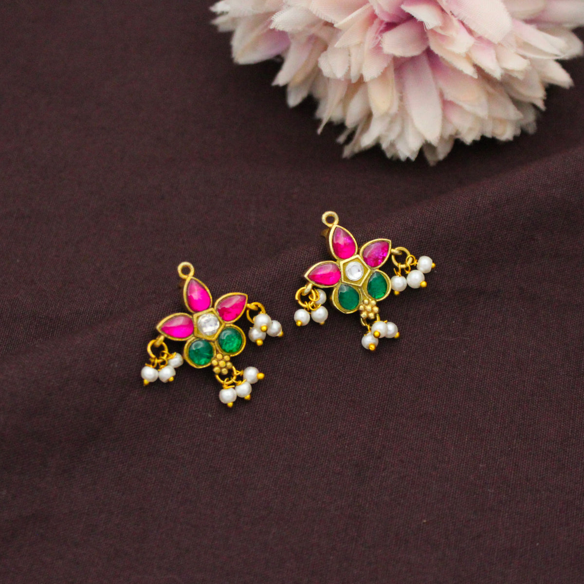 Traditional Jadau Kundan Multi Floral Bugadi With Pearls