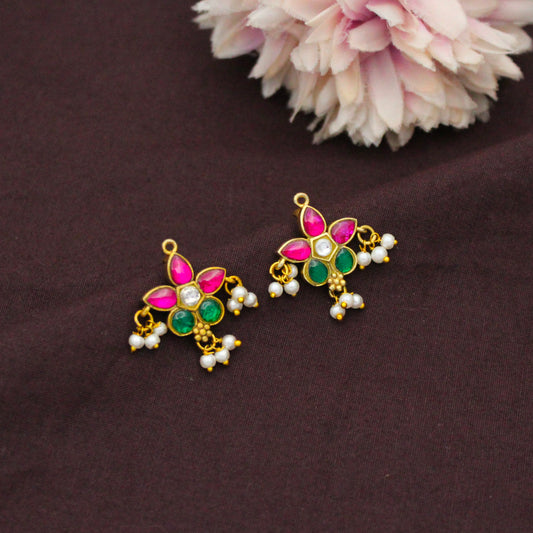 Traditional Jadau Kundan Multi Floral Bugadi With Pearls