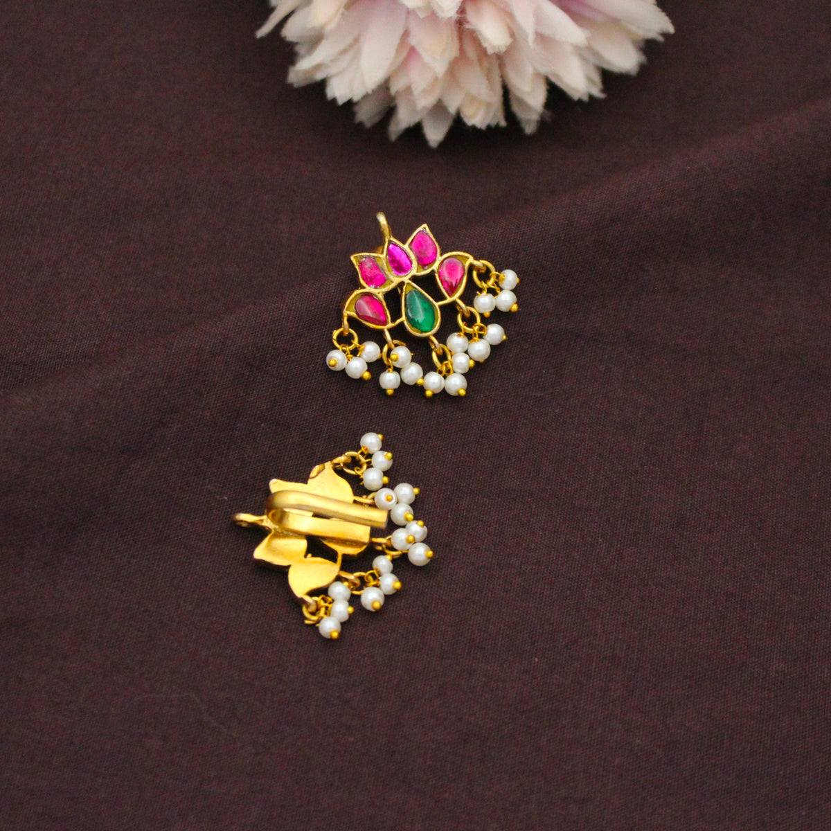 Traditional Lotus Jadau Kundan Multi Bugadi