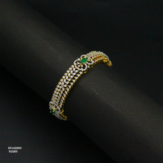 Premium Real Diamond Look Green Openable Kada / Bangle 1 Pc 42899