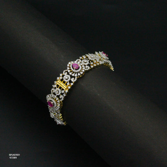 Premium Real Diamond Look Red Openable Kada / Bangle 1 Pc 42901