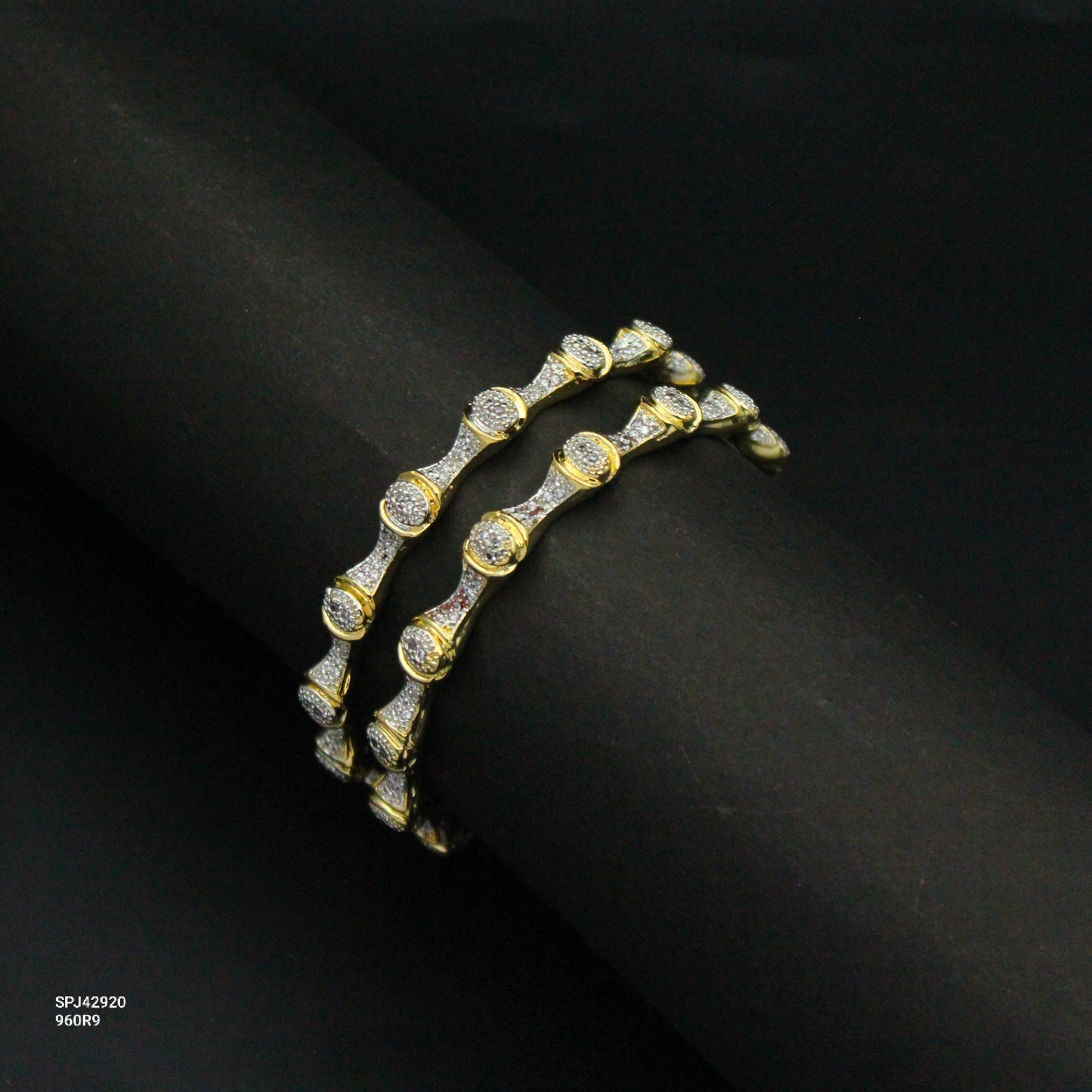 Premium Diamond Look White Fancy Bangles 2'6 42920