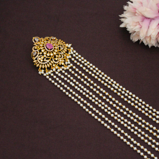 Premium Red Hair Pin With Pearls Bridal Hair Accesories 42943 10-11 Inches