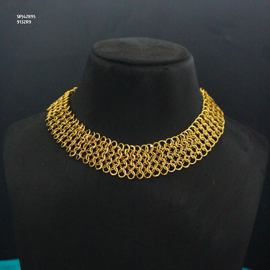 4 Layers Mesh Chain Short Necklace 42895