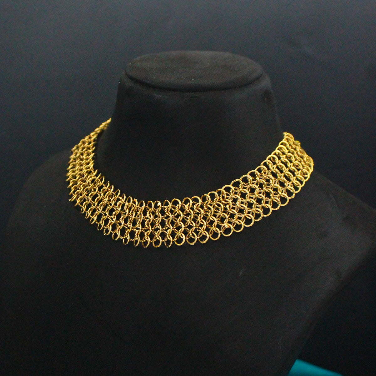 4 Layers Mesh Chain Short Necklace 42895