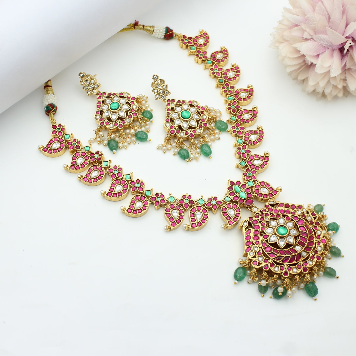 Jadau Mango 2 In 1 Short Necklace