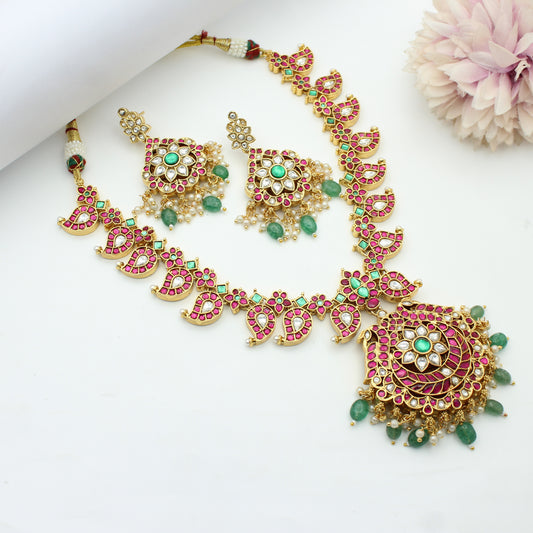 Jadau Mango 2 In 1 Short Necklace