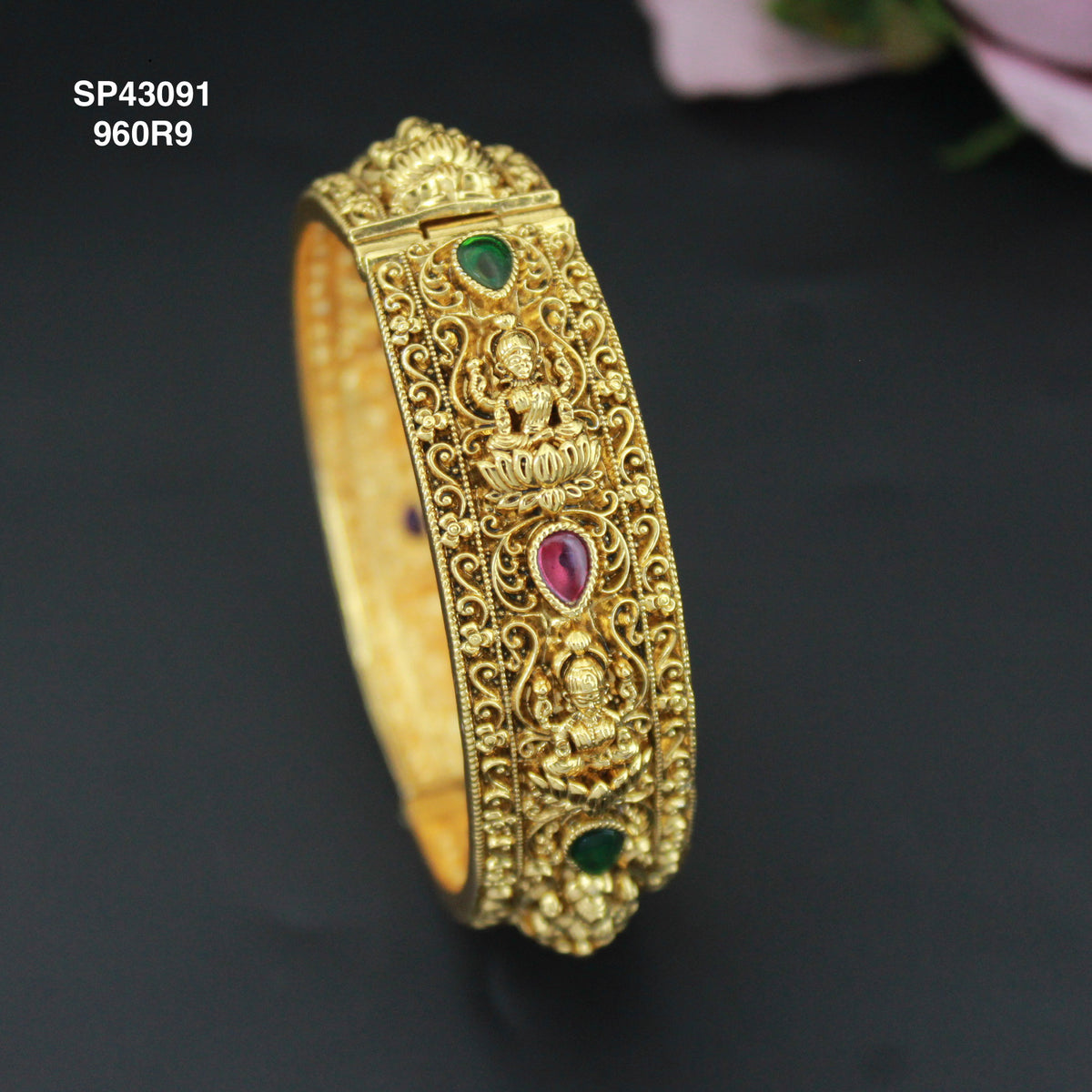 Nakshi Gold Replica Lakshmi Idol Openable bangle