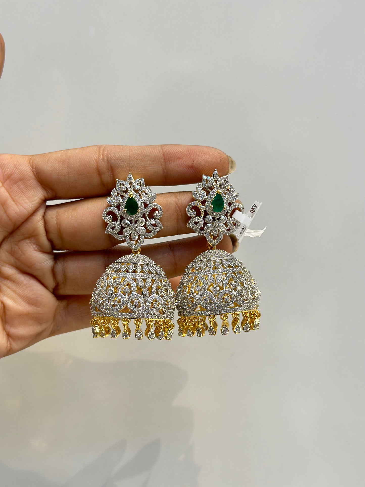 35511 Screwback Diamond jhumki 2 in 1