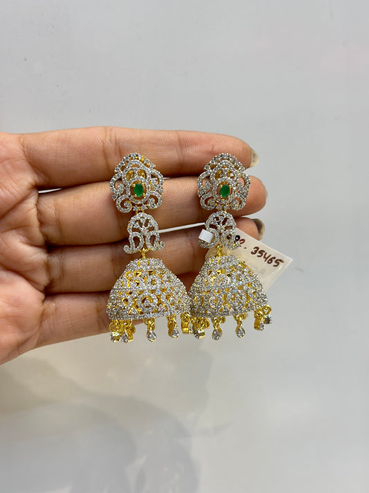 35464 Diamond screwback jhumki