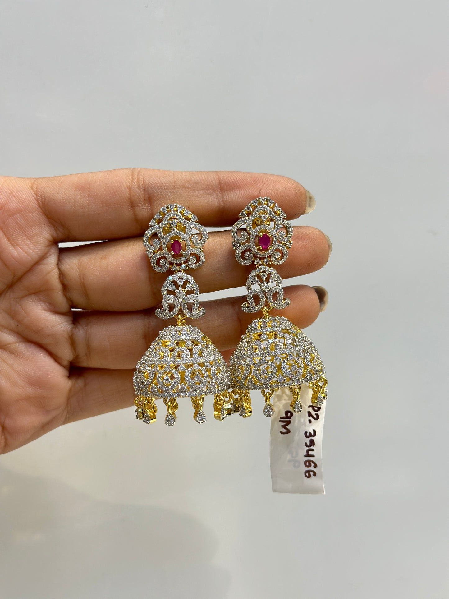 35466 Diamond screwback jhumki