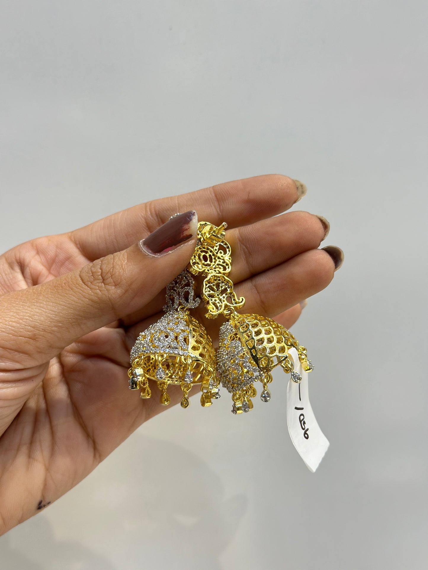 35466 Diamond screwback jhumki