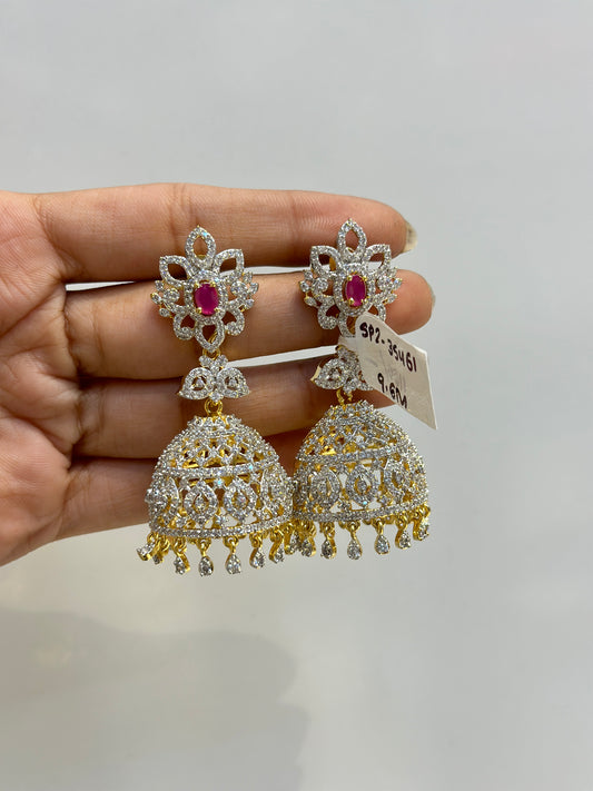 35461 Diamond screwback jhumki