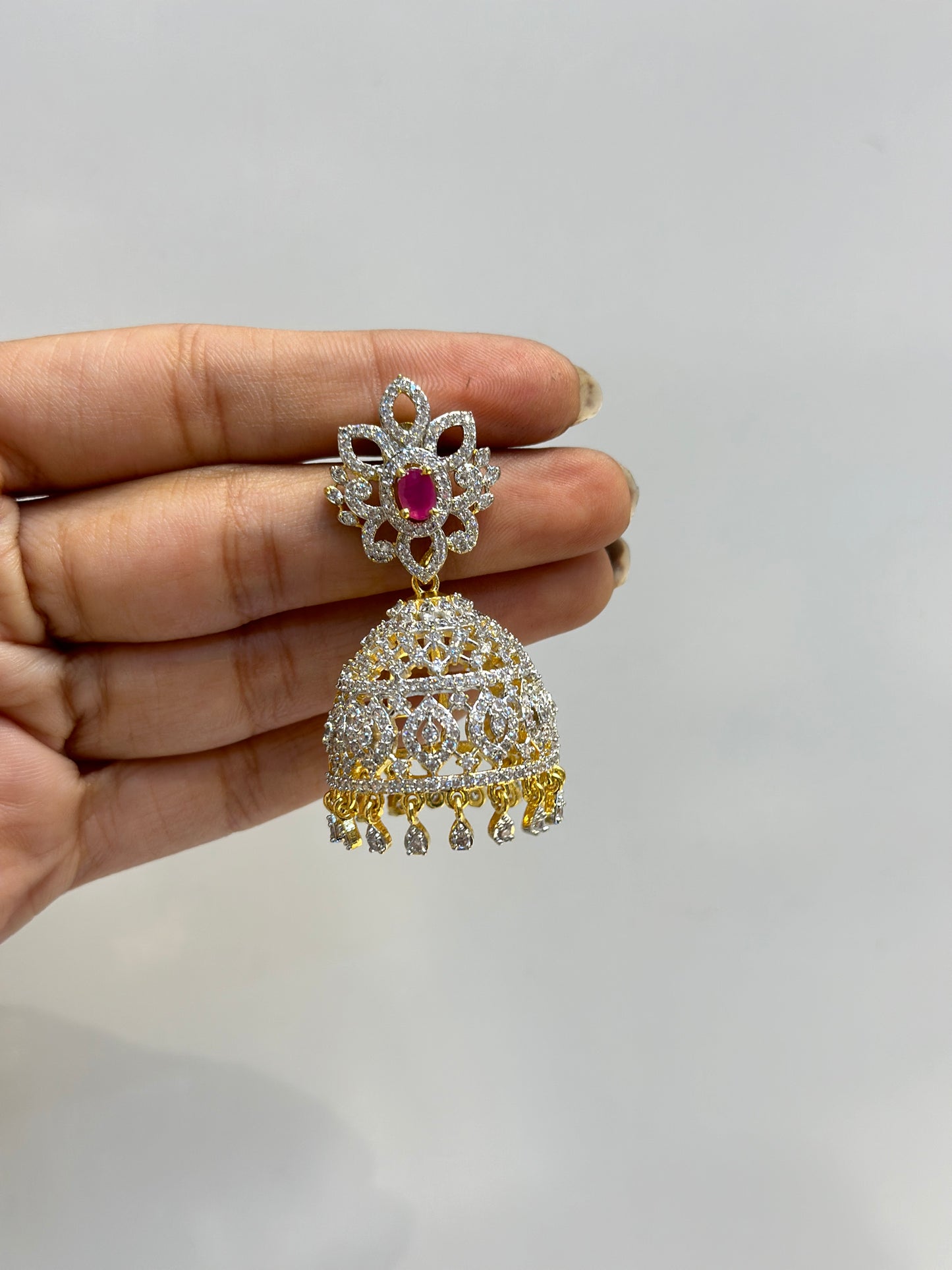 35461 Diamond screwback jhumki