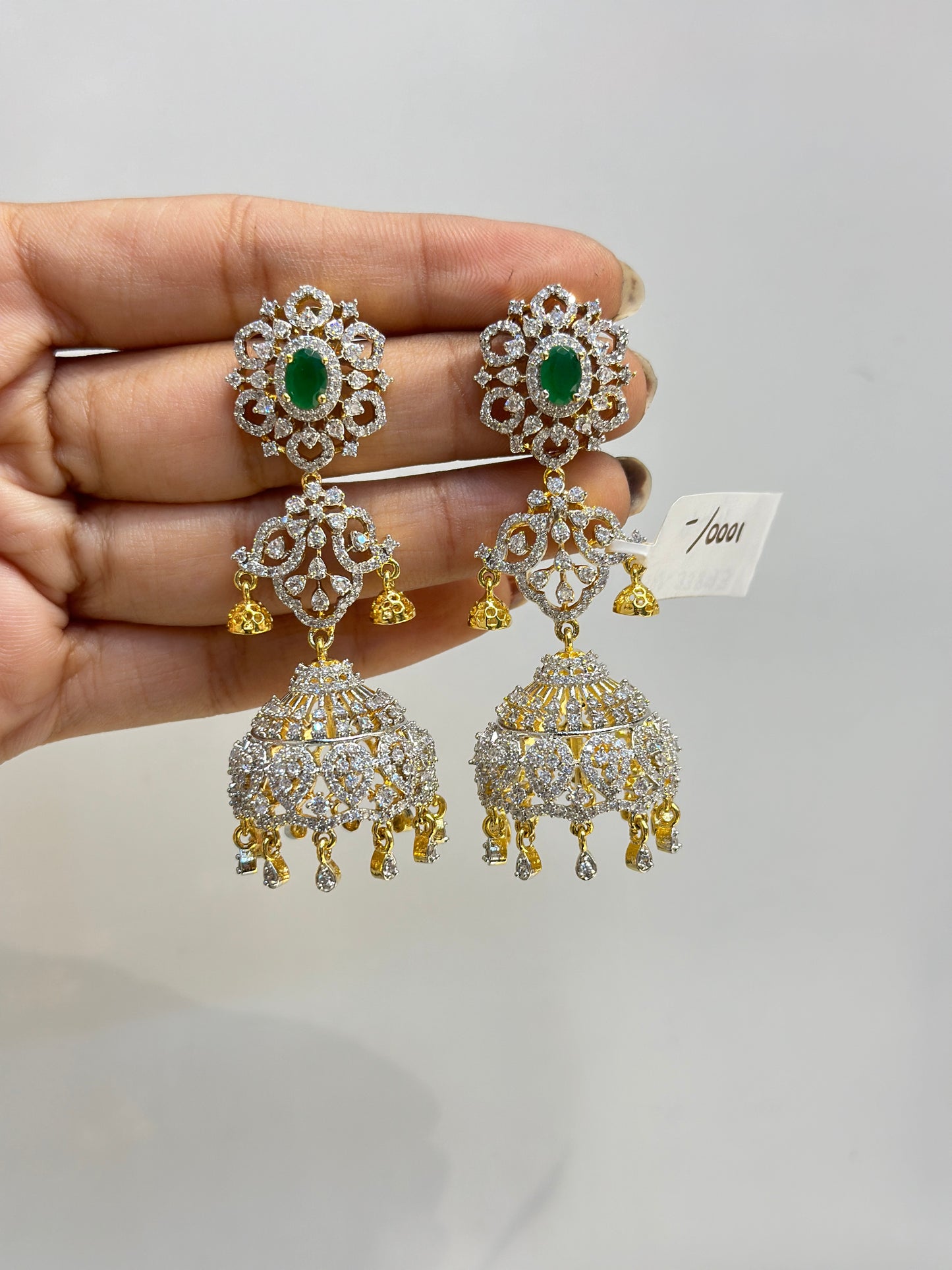 33873 Diamond screwback jhumki