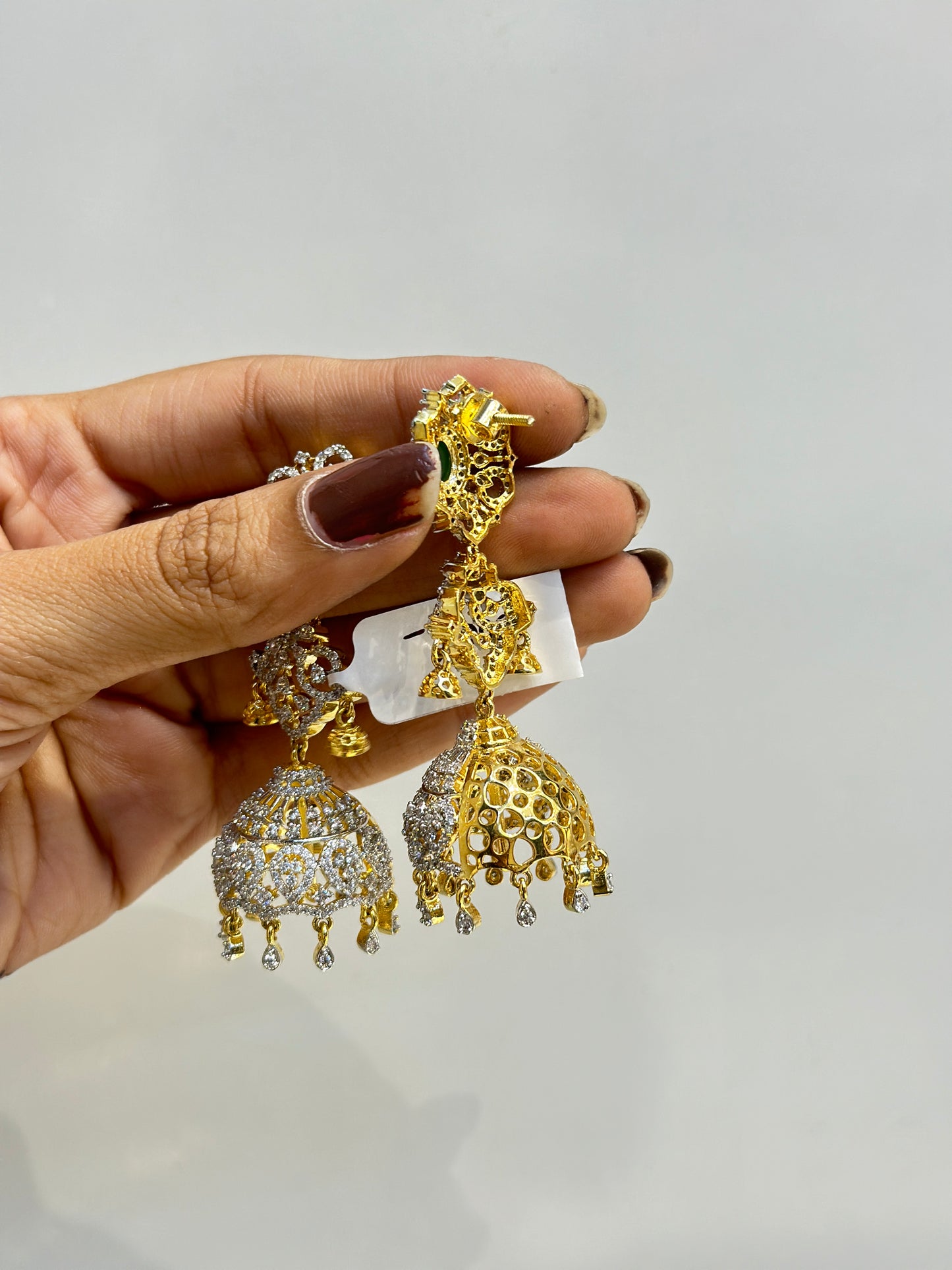 33873 Diamond screwback jhumki