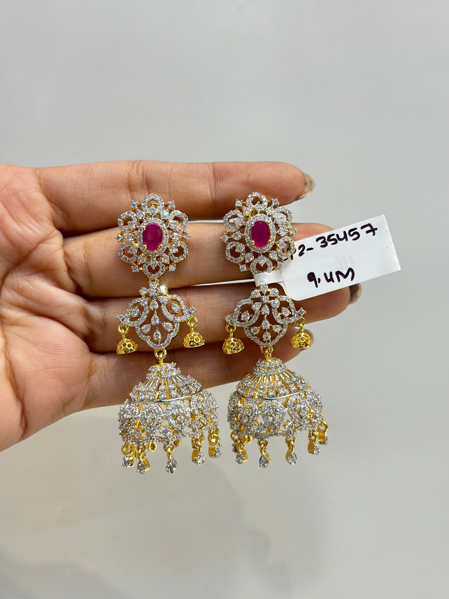 35457 Diamond screwback jhumki