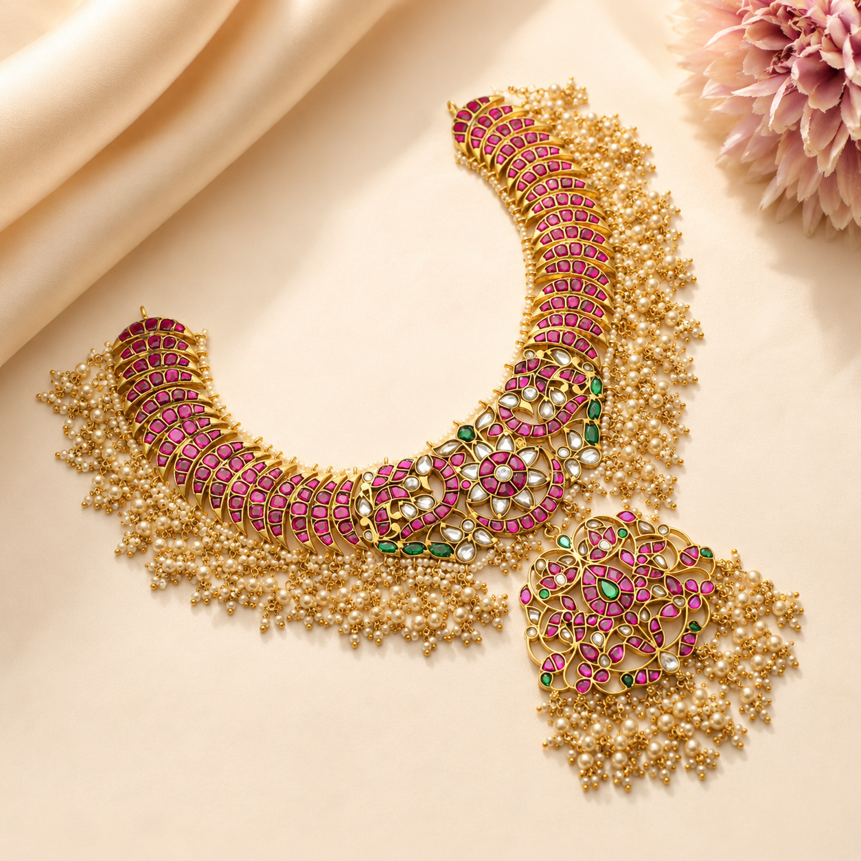 Jadau Peacock Necklace
