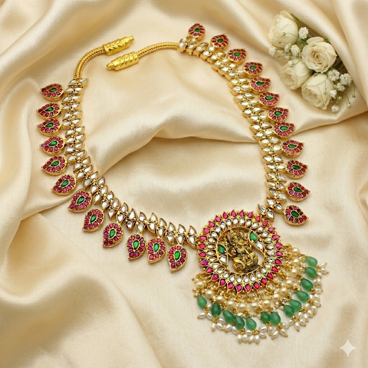 Jadau Ganesh Mango Necklace