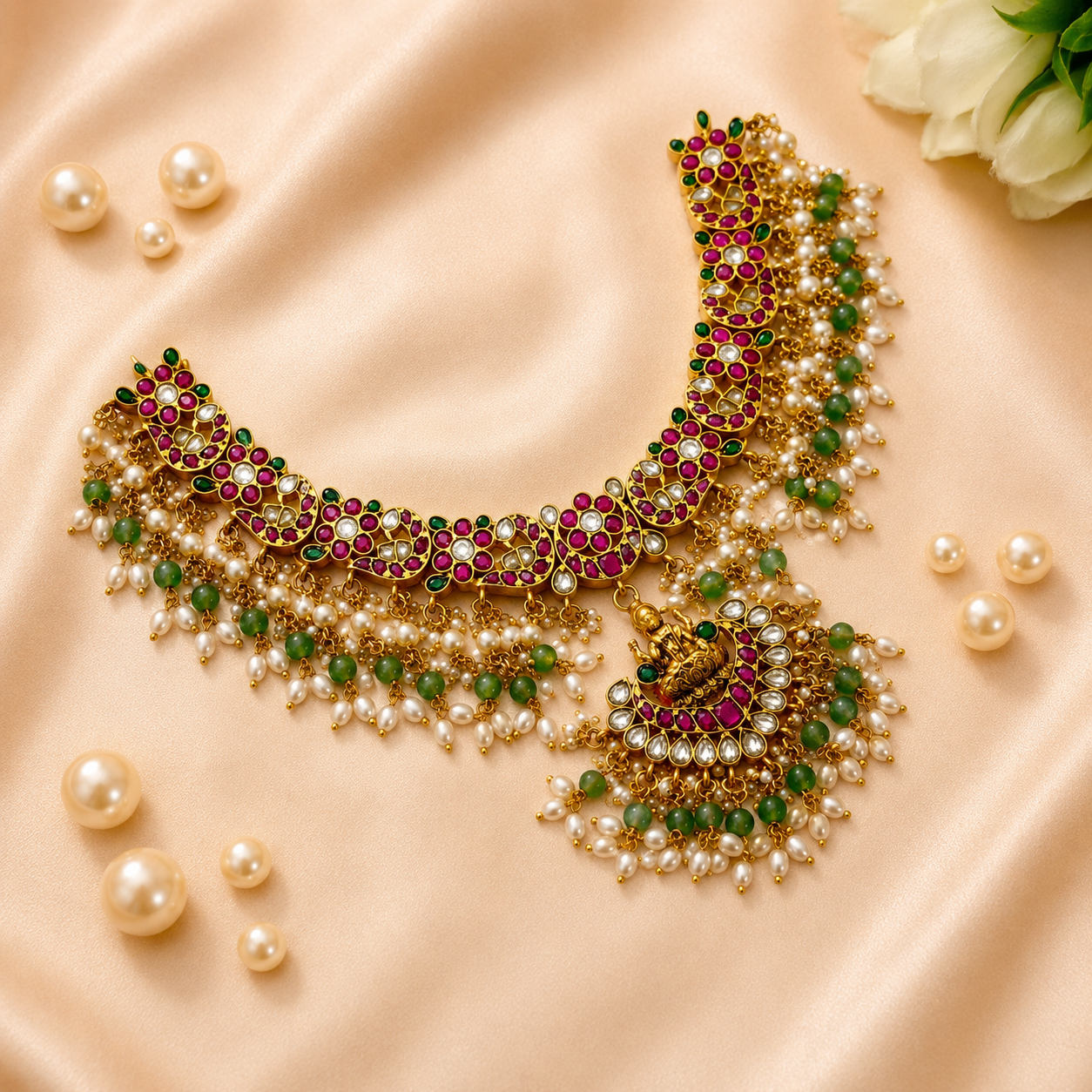 41895 Jadau laxmi locket necklace