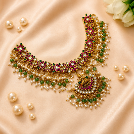 41895 Jadau laxmi locket necklace
