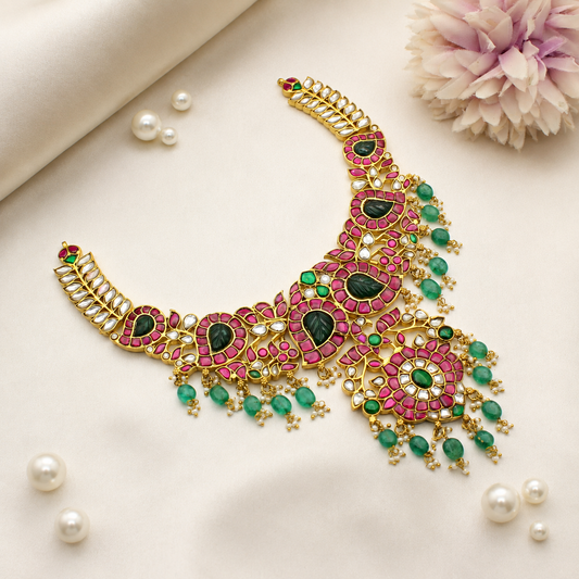 41896 Jadau mango short necklace