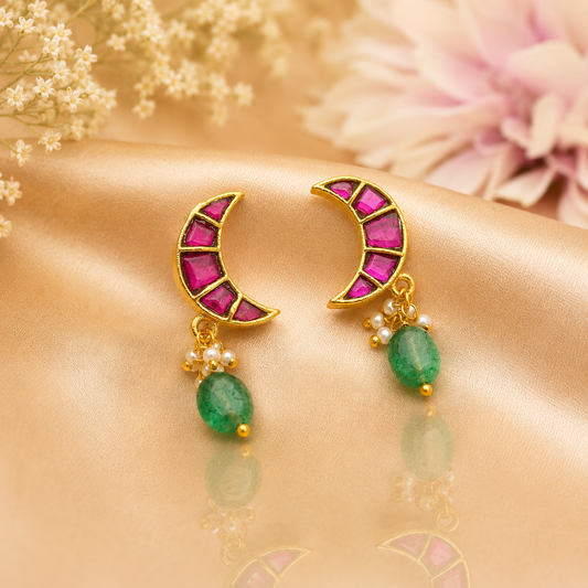 41812 Handmade Jadau Kundan gold replica screwback studs