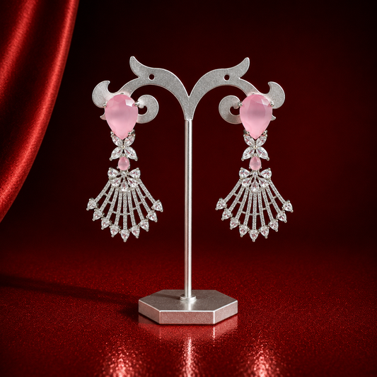 35924 Platinum Mint Pink Earrings
