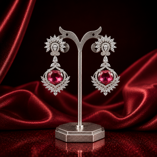 28659 / 28660 / 28661 platinum red colour studs