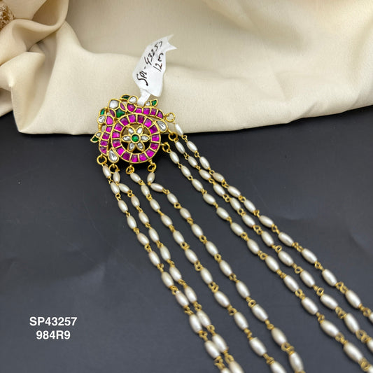 Jadau Kundan Premium Double Peacock Hair Accessories/ Jada