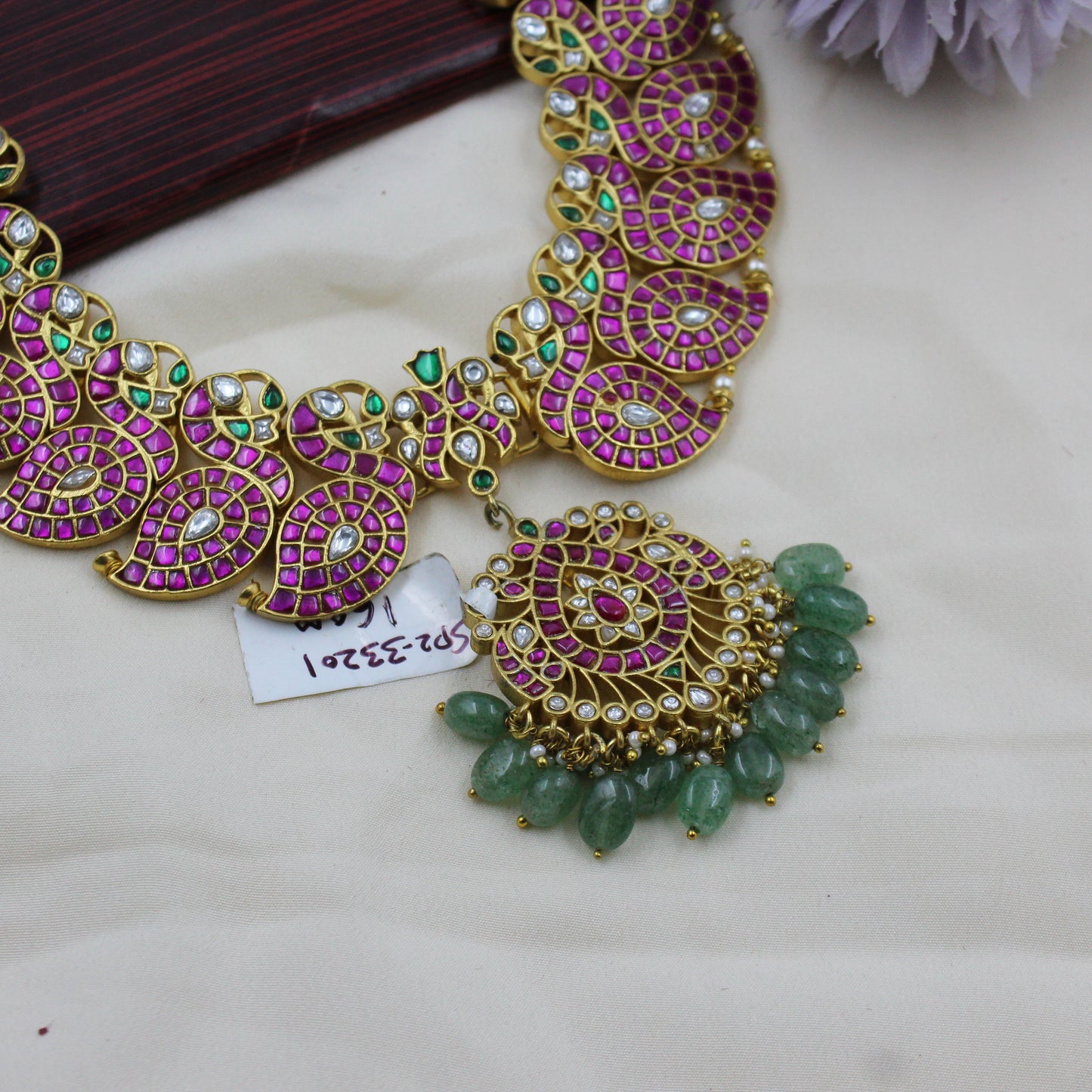 Jadau peacock necklace