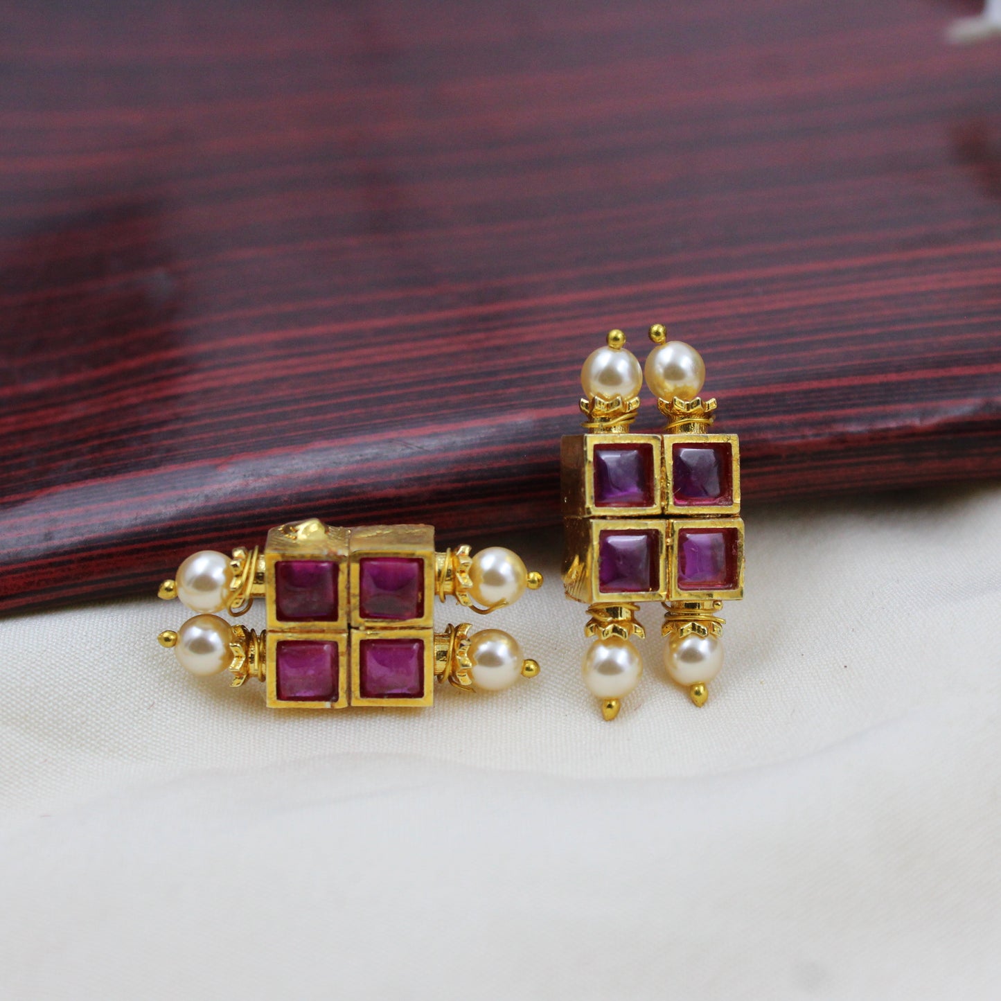 39332 Jadau jalebi pattern necklace