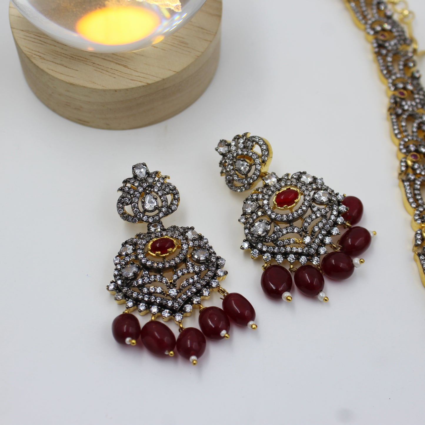 Victorian Peacock long necklace