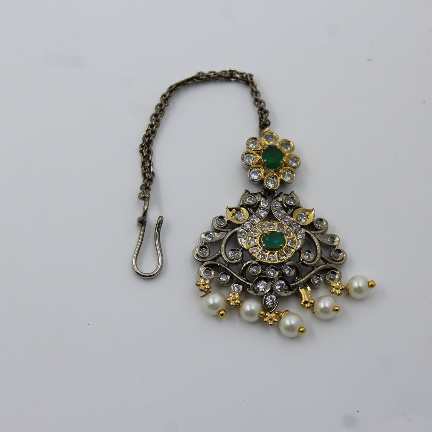 Victorian Double Peacock Red Combo Necklace Set