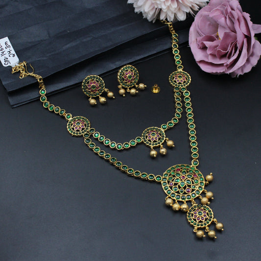 14665 Pota stone double layer gold replica with golden balls