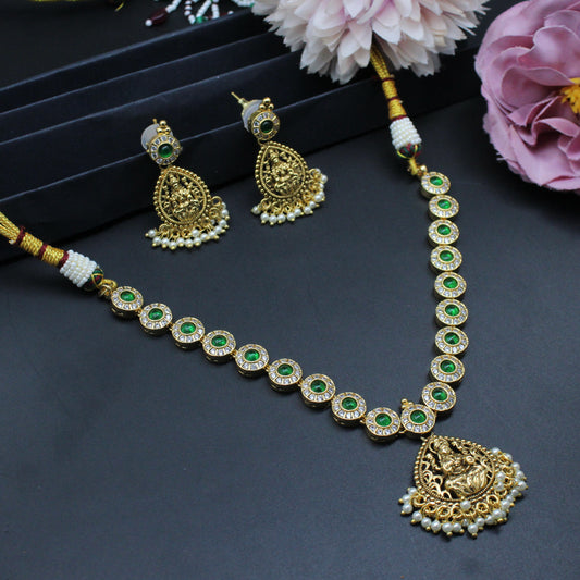 36440 Lakshmi pota stone necklace