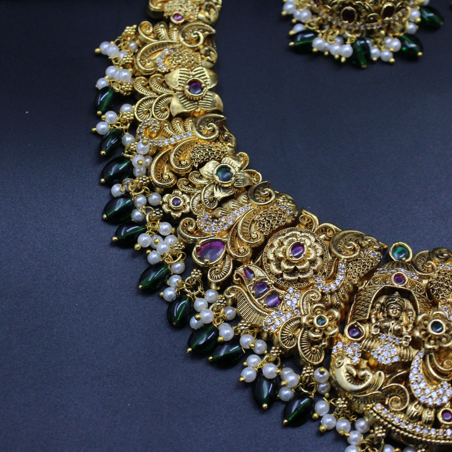 39810 Matte Laxmi Multi Necklace Set