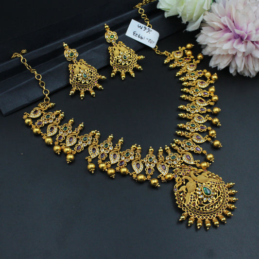 19973 Peacock mango necklace