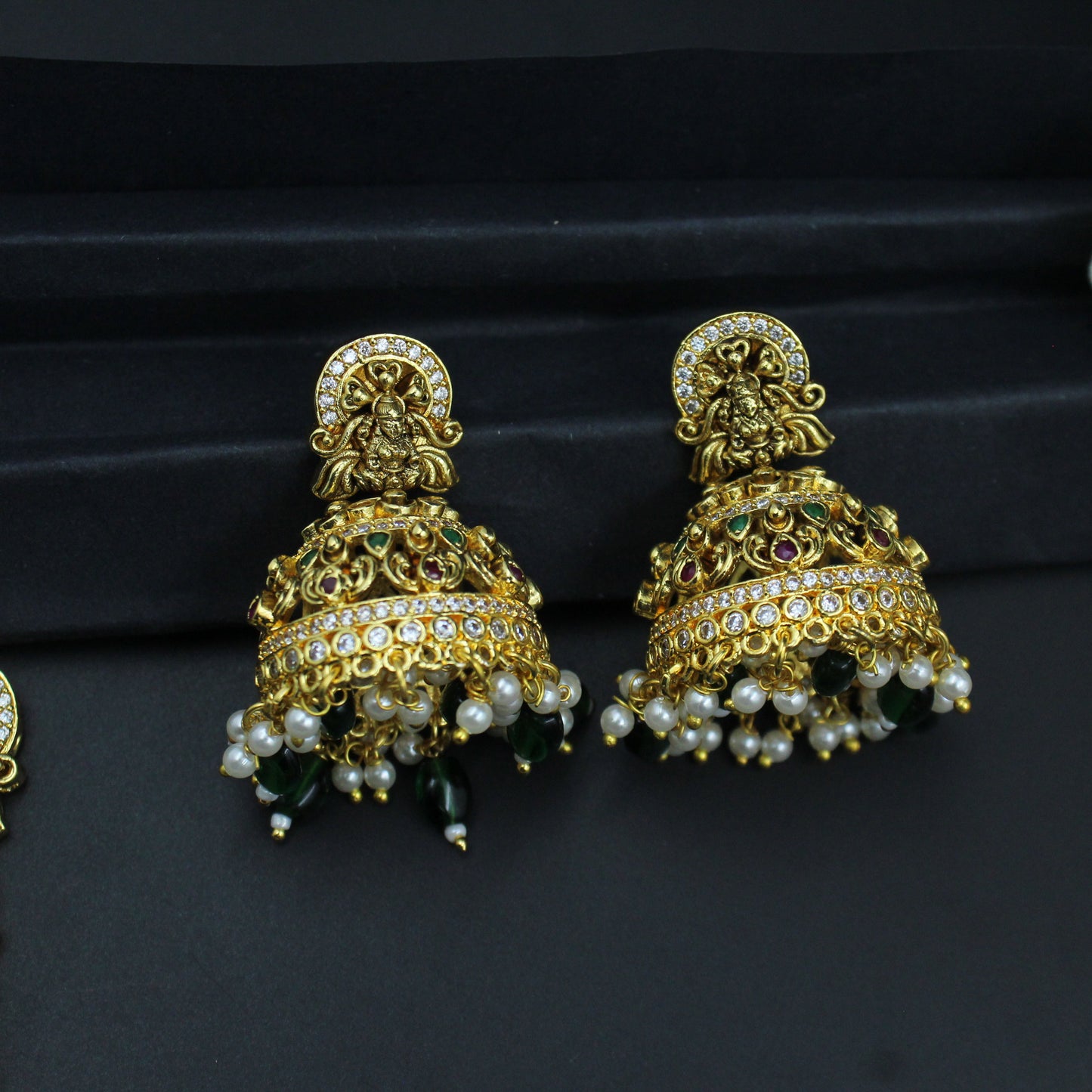 39806  Matte Laxmi Peacock Broad Necklace Set