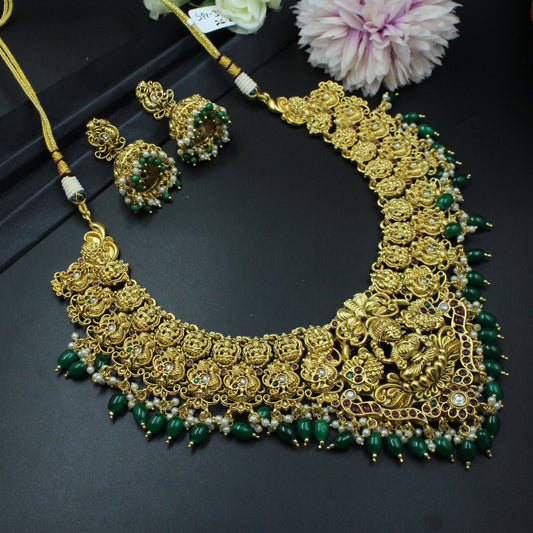 39380 Matte Laxmi Broad necklace